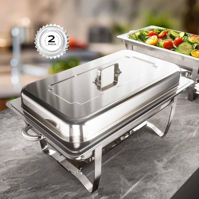 Chafing Dish Set of 2 with Fuel Holders 9L