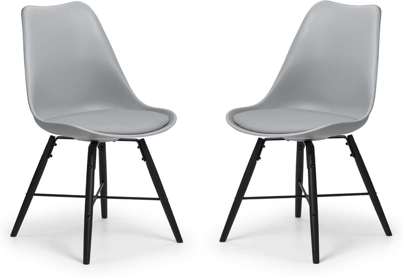 Kari Dining Chairs Wood Set of 2 Black & Grey