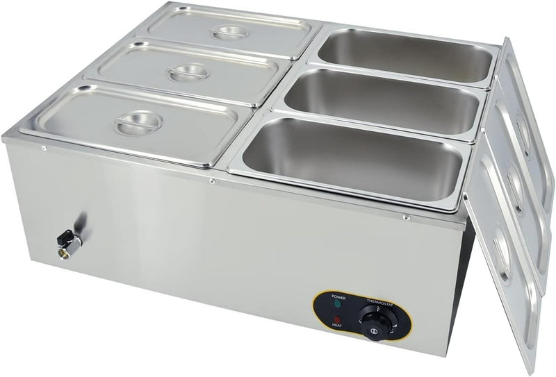 Commercial Food Warmer,Stainless Steel Bain Marie Buffet Warmer