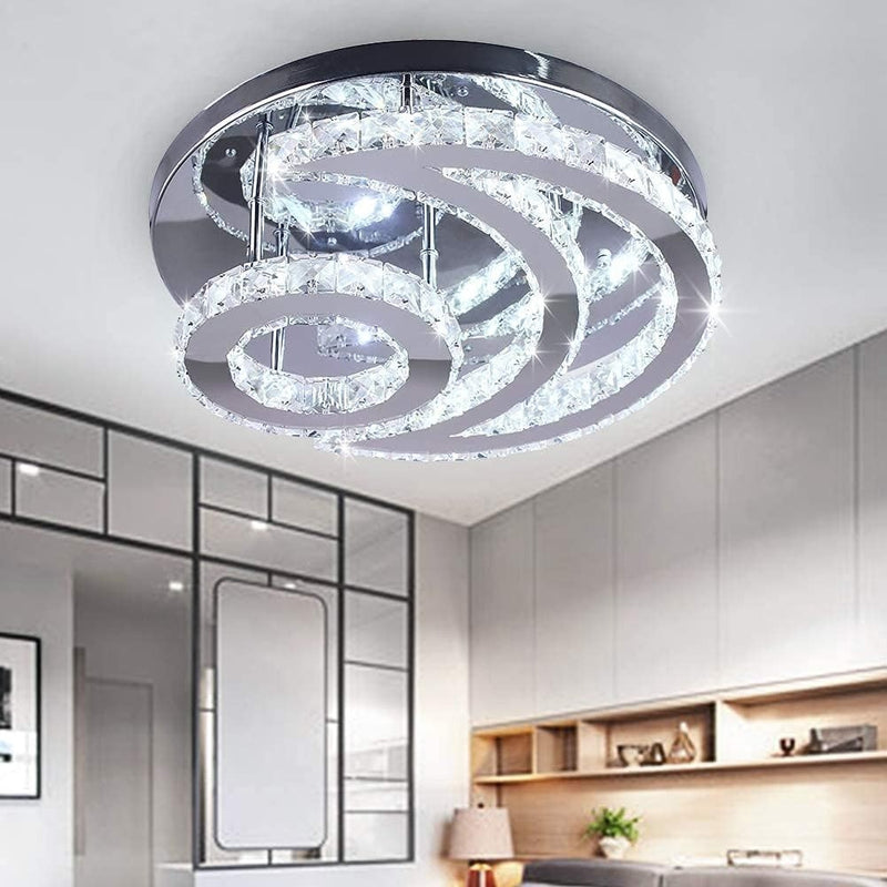 15.7" Modern Crystal Chandelier Ceiling Lights Living Room