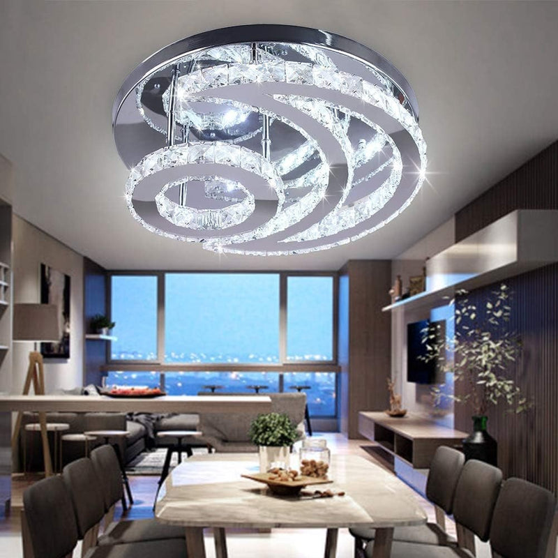 15.7" Modern Crystal Chandelier Ceiling Lights Living Room