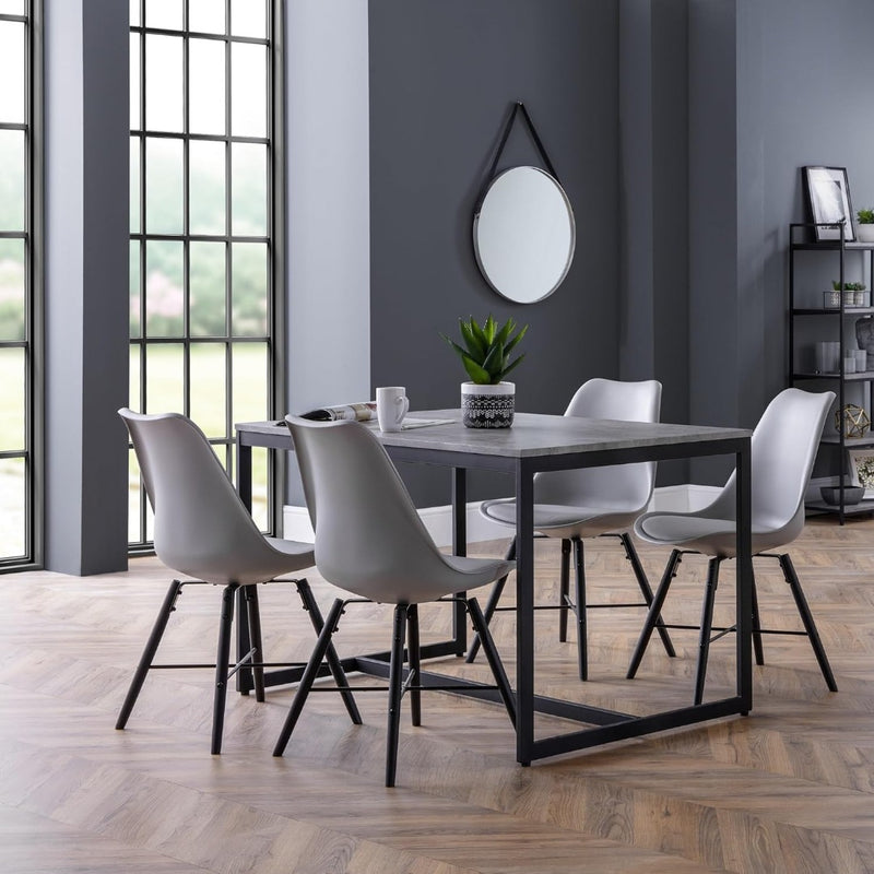 Kari Dining Chairs Wood Set of 2 Black & Grey