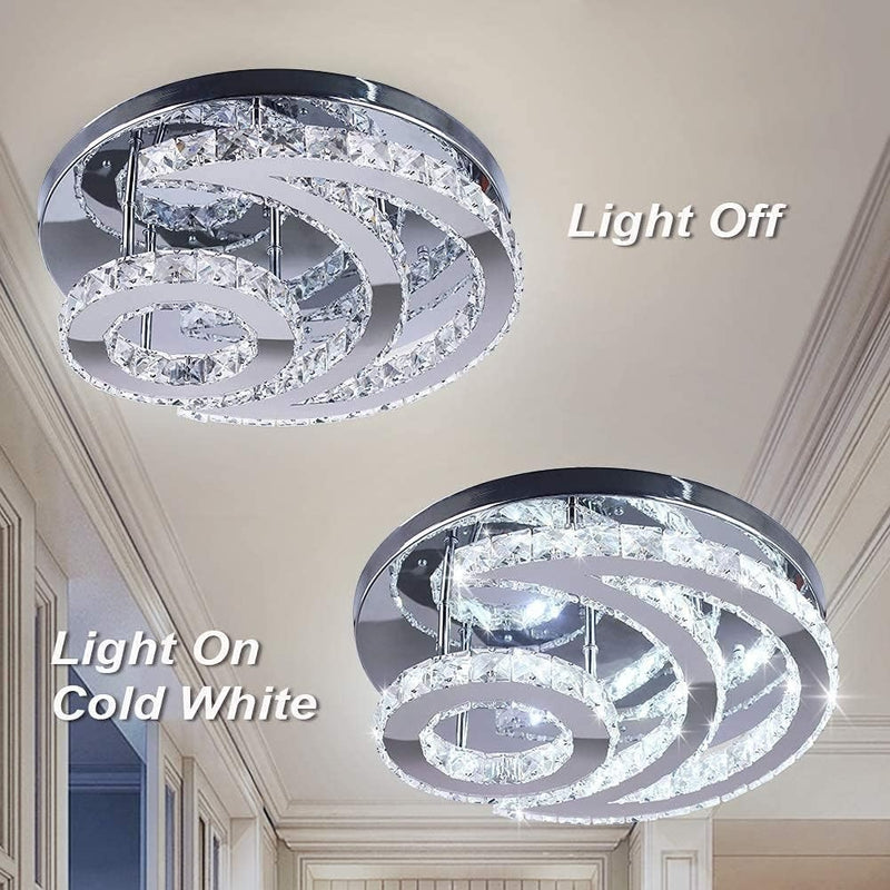 15.7" Modern Crystal Chandelier Ceiling Lights Living Room