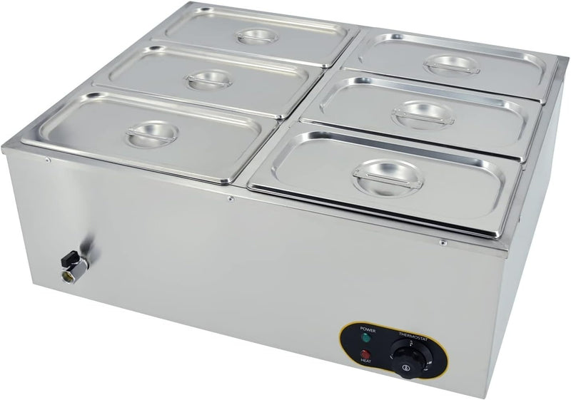 Commercial Food Warmer,Stainless Steel Bain Marie Buffet Warmer