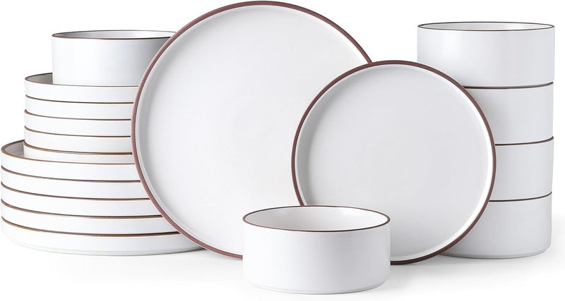 Ceramic Dinnerware Sets for 4,Stoneware Plates and Bowls Sets