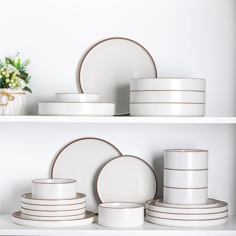 Ceramic Dinnerware Sets for 4,Stoneware Plates and Bowls Sets