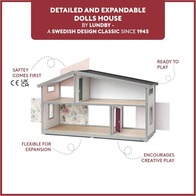 Expandable Doll House for Boys and Girls, Kids 2 Storey Dollhouse