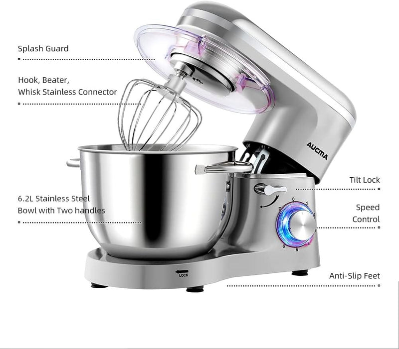 Stand Mixer 6.2L Shinny Silver 1400W