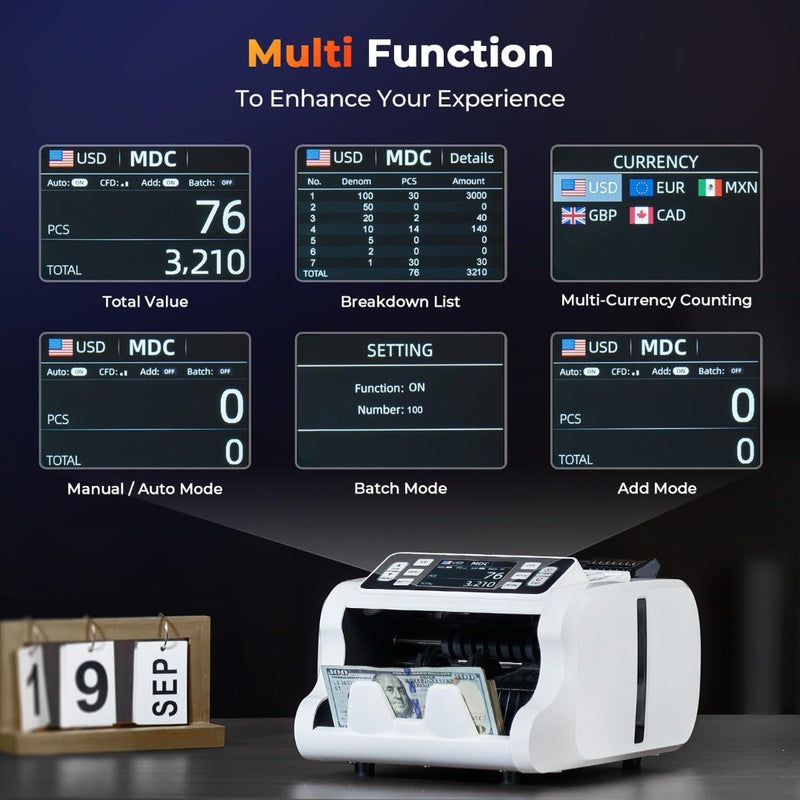 MUNBYN Money Counter Machine