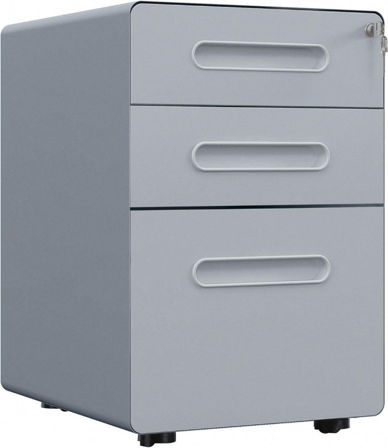 Vinsetto Lockable Cabinet, Rolling Filing Cabinet with 3 Drawers