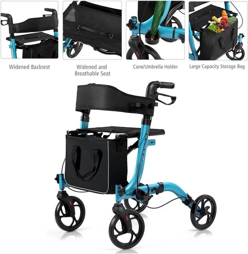 Folding Rollator 4 Wheels Mobility Walker