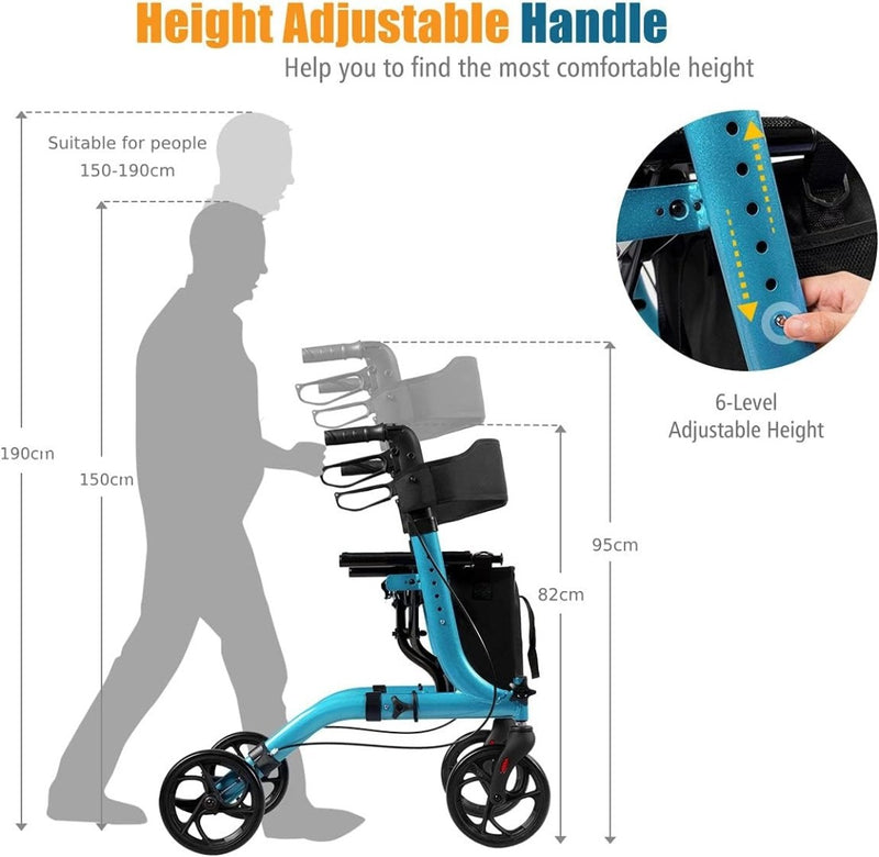 Folding Rollator 4 Wheels Mobility Walker