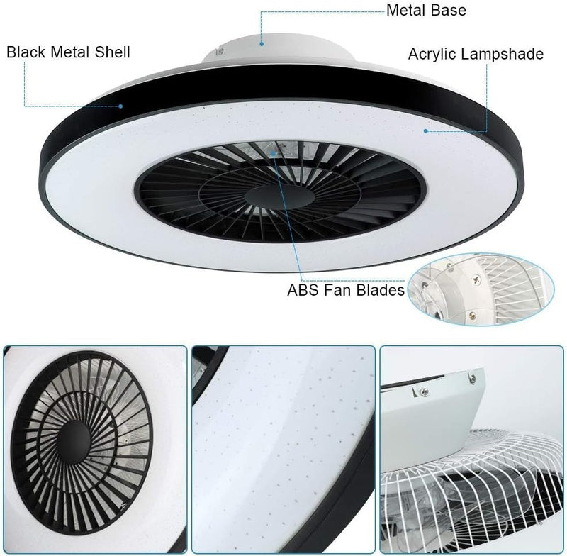 59cm Modern Ceiling Light with Fans and Remote contraol