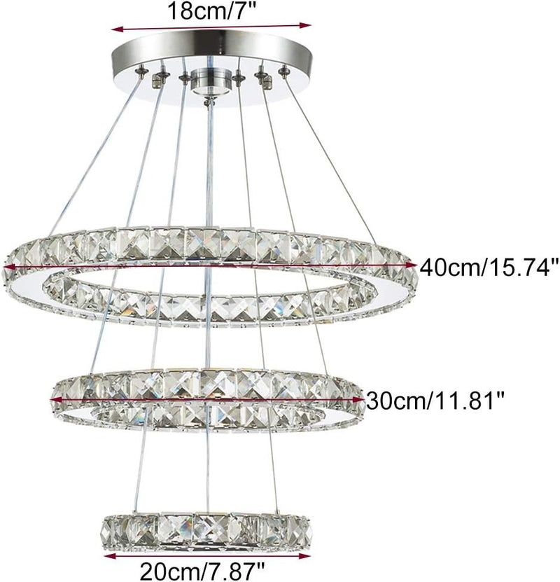 Chandeliers 3 Rings LED Ceiling Lighting Fixture