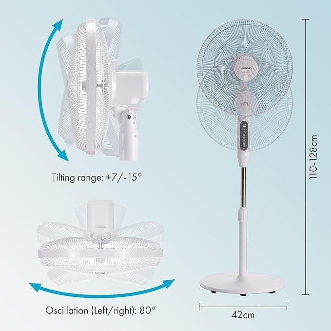 VonHaus Pedestal Fan 16" 24 Speeds