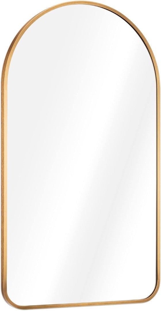 Arched Wall Mirror Golden Arch Framed Mirror 45x80cm Wall-Mounted