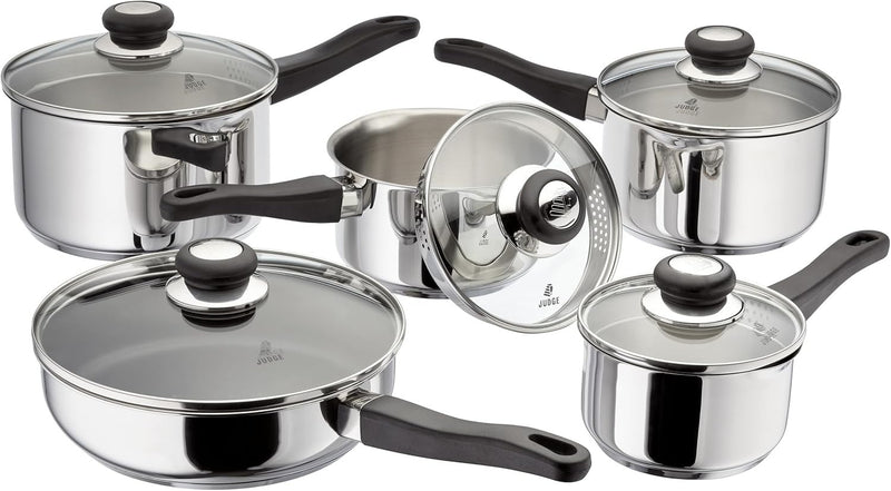 Draining Set 5 Piece Pans Stainless Steel Judge