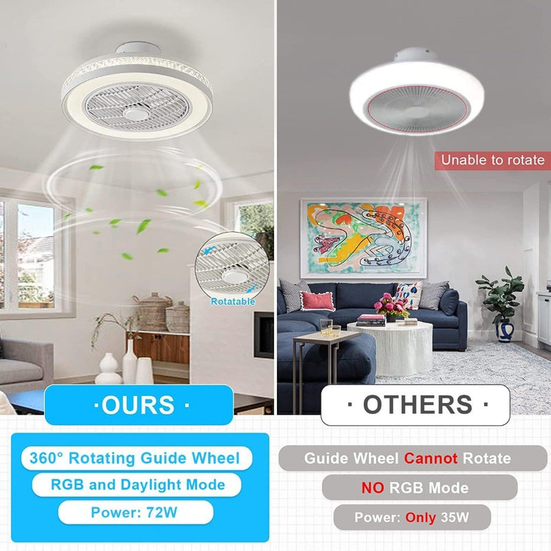 50cm Ceiling Fans with Lights RGB, Color Changing