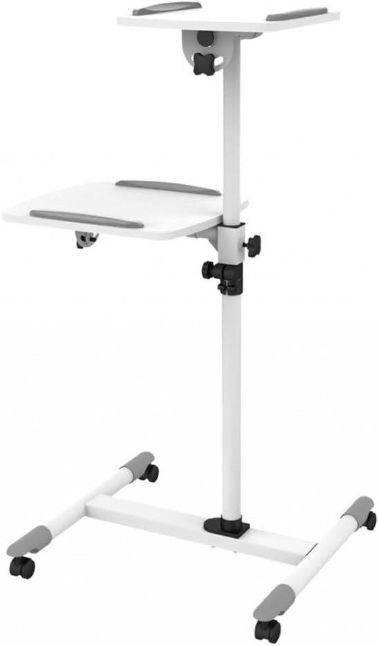 Projector Laptop Cart Split-Top Two Platforms White