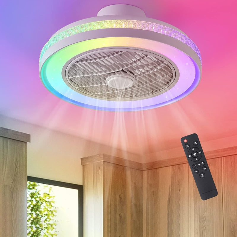 50cm Ceiling Fans with Lights RGB, Color Changing