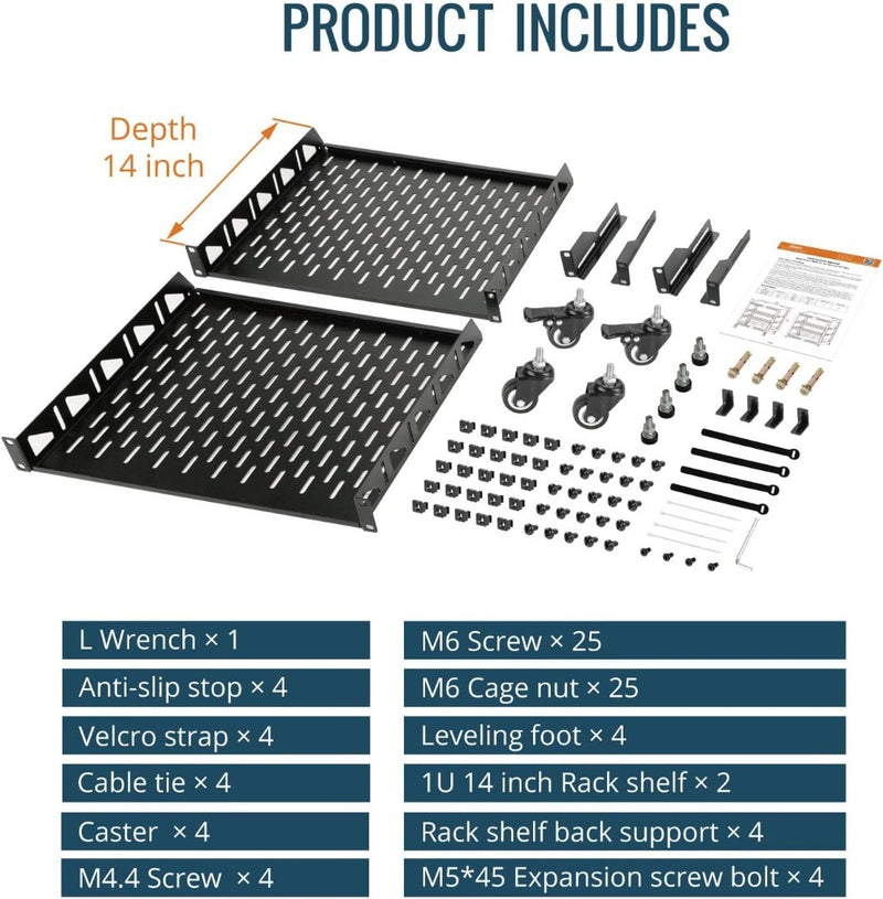 12U Wall Mount Network Rack Open Frame Rack 19"