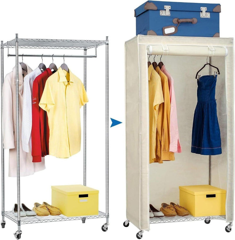 Heavy Duty Wardrobe Steel Clothes Rail