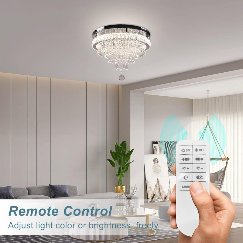 Crystal Chandelier Dimmable Remote