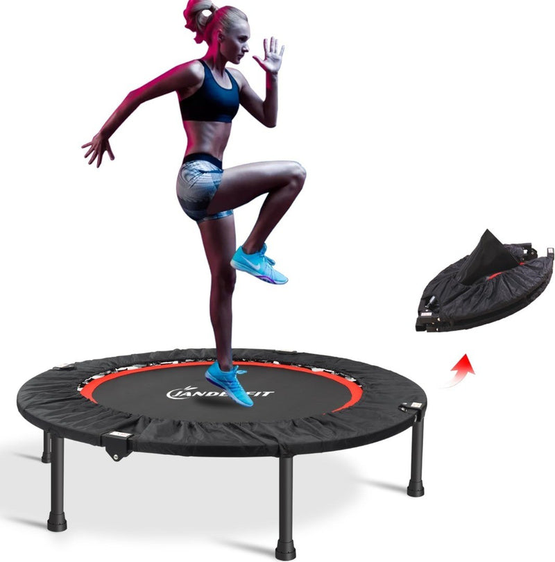 Foldable Fitness Trampoline Mini Portable 40" Red