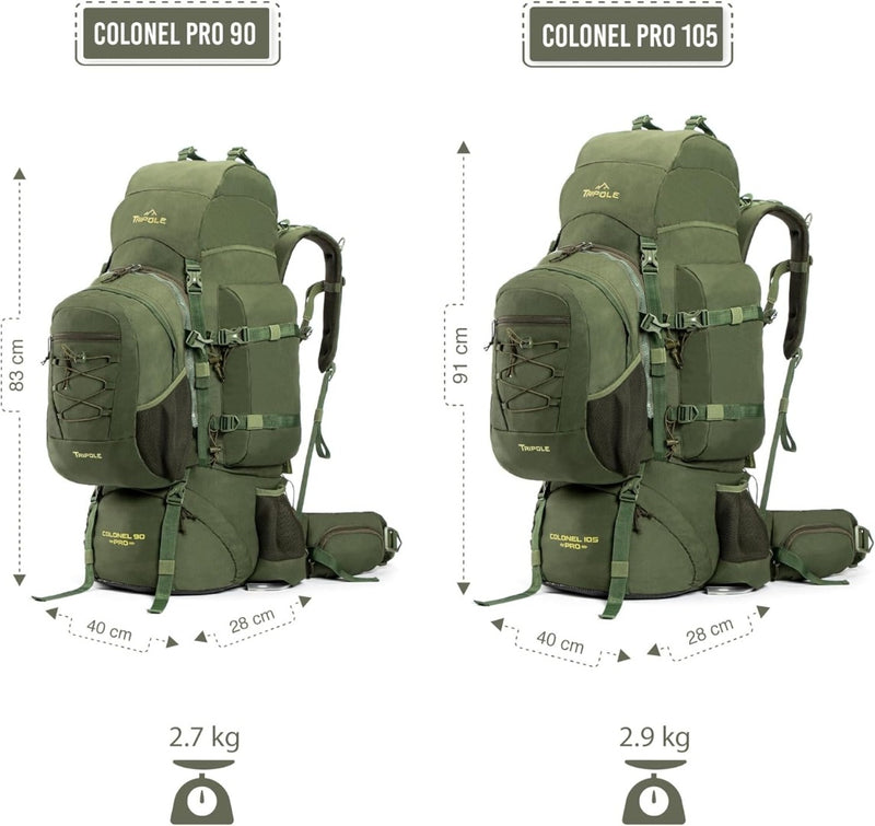 Metal Frame Rucksack, Detachable Bag