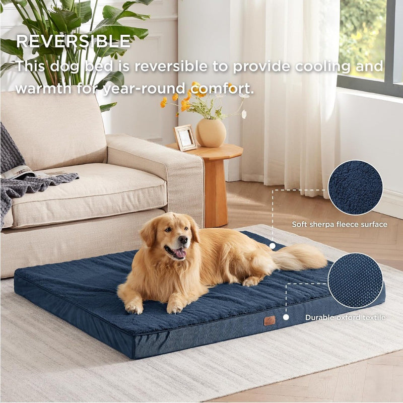 Extra Large Dog Bed Washable Giant Dog Beds 137x111.5x10cm Navy