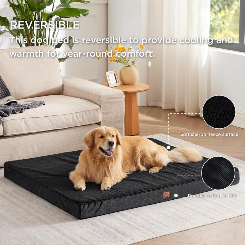 Extra Large Dog Bed Washable Giant Dog Beds 137x111.5x10cm Black