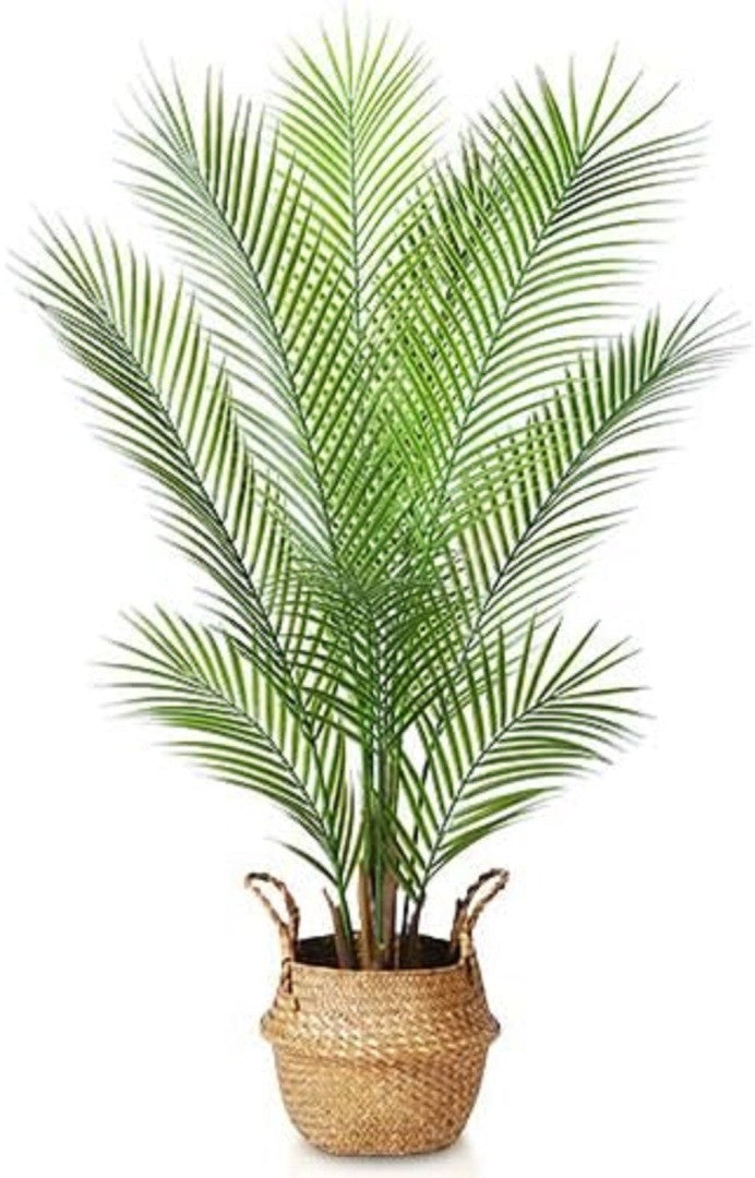 Large Artificial Plants in Pot 110cm Palm Tree Woven Seagrass Basket