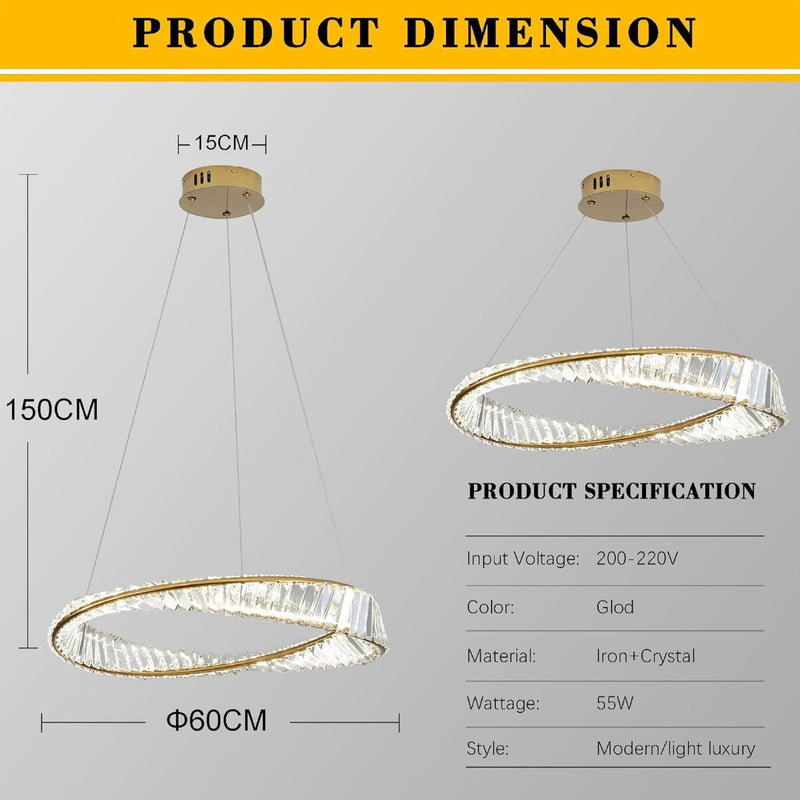 Golden Ceiling Light - Irregular Rings