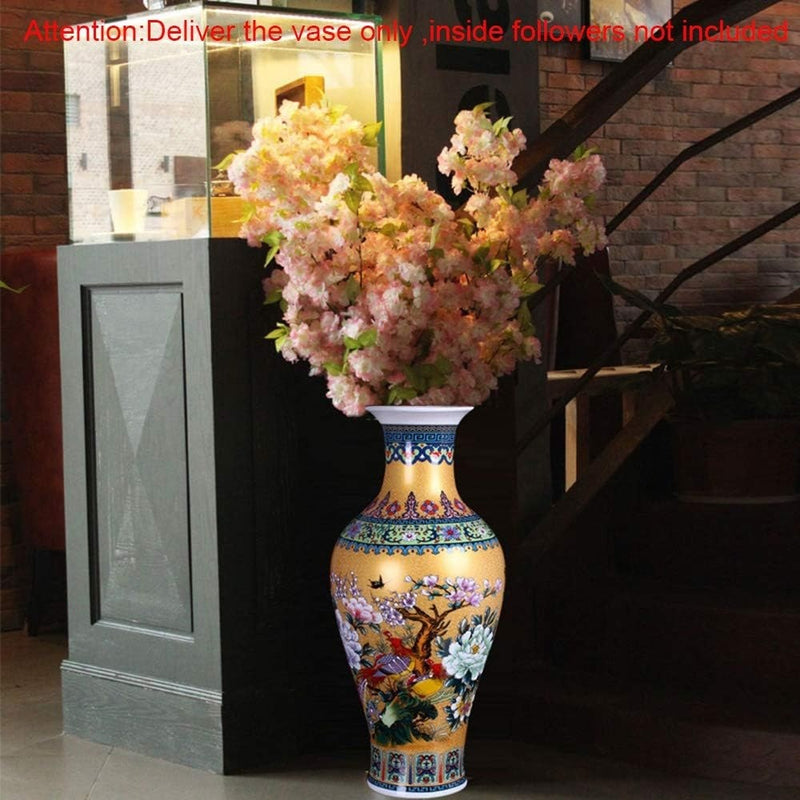 Ceramic Floor Vase 46 cm Golden