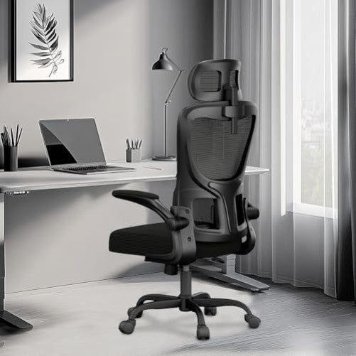 Office Chair with High Back Mesh and Lumbar Support Black