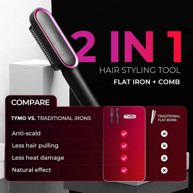 Hair Straightener Brush UK, Flat Iron and Hair Brush