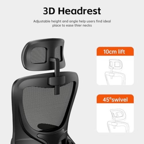 Office Chair with High Back Mesh and Lumbar Support Black