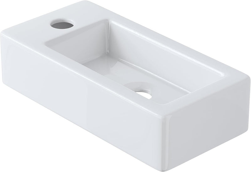 Rectangular Bathroom Basin White Ceramic 1 PCS