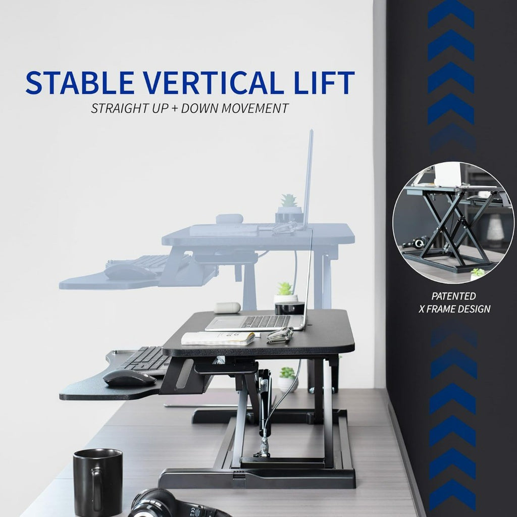 VIVO Standing Desk Converter Height Adjustable 81cm Black | Scope ...