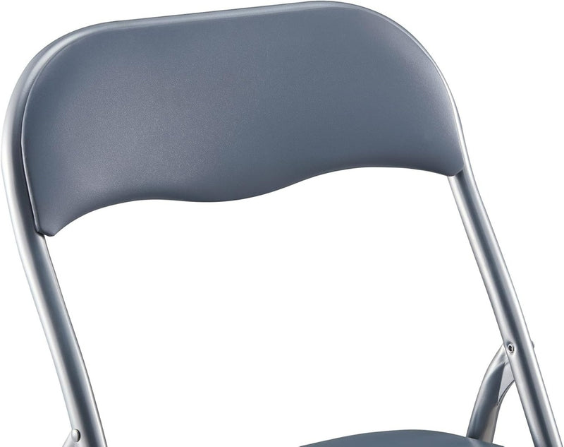 LECHAMP Pack of 4 Folding Chairs with Padded Seat Grey