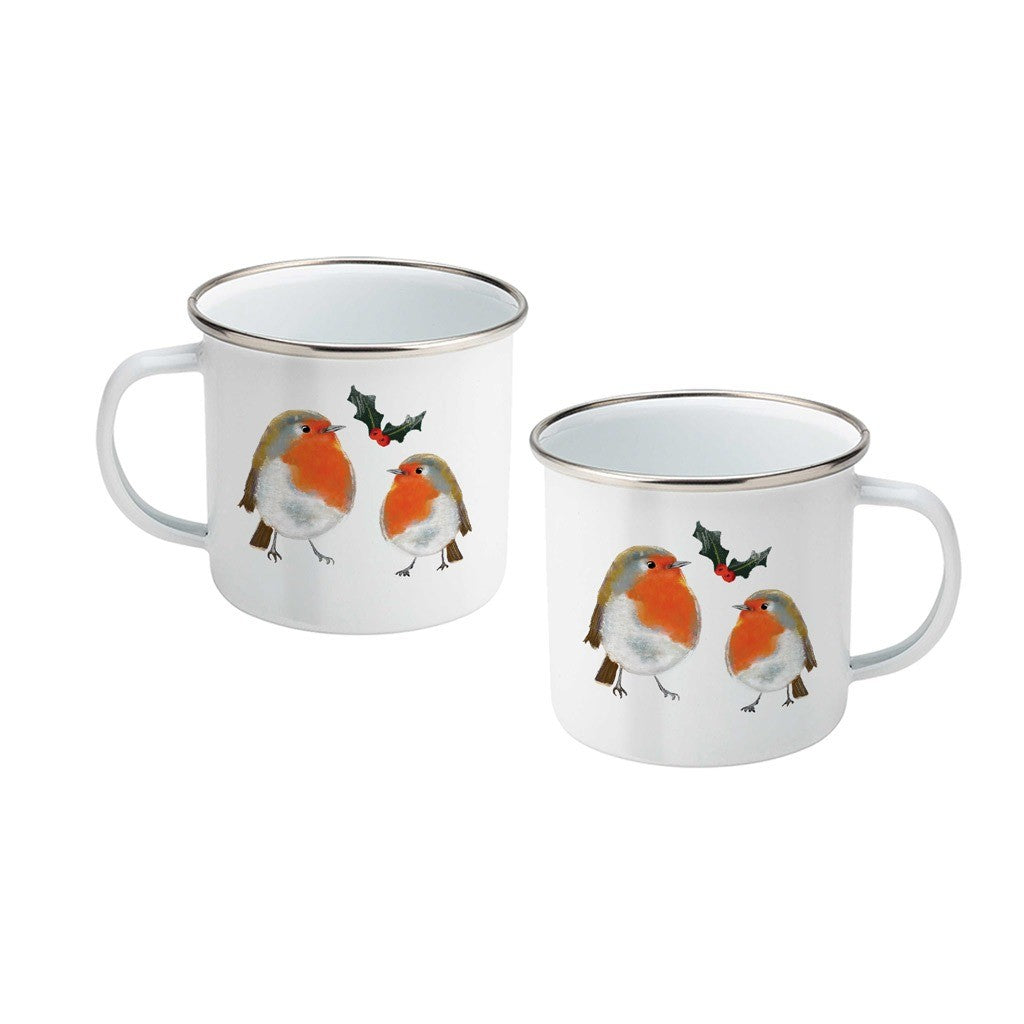 Robin Friends by Sammy Holman Enamel Mug