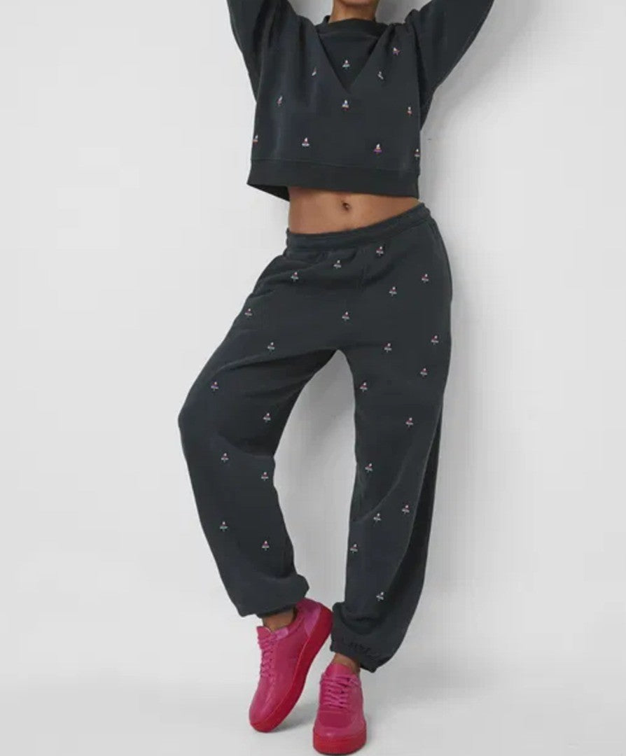 FRENCH CONNECTION Rina Embellished Joggers XL Dark Green