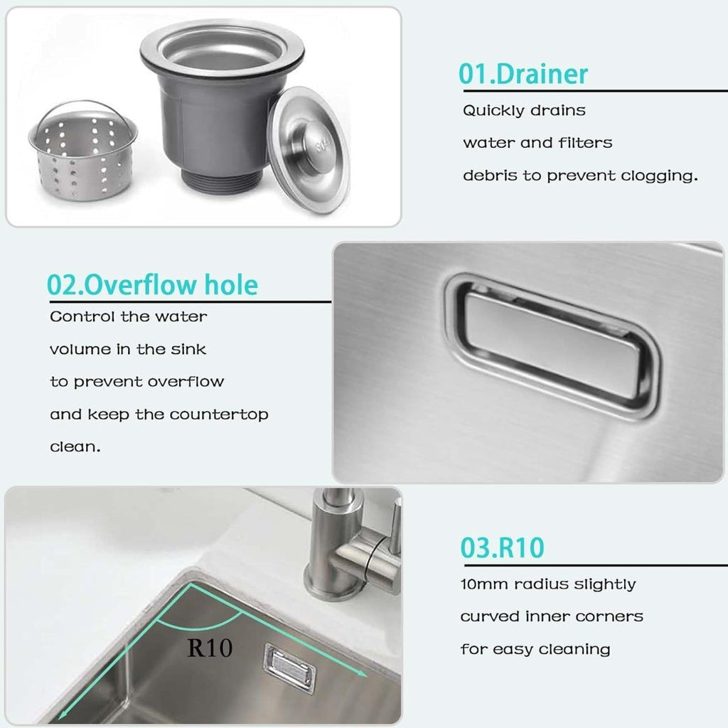 Small Stainless Steel Kitchen Bar Sink 35x40cm Silver | Scope Online ...