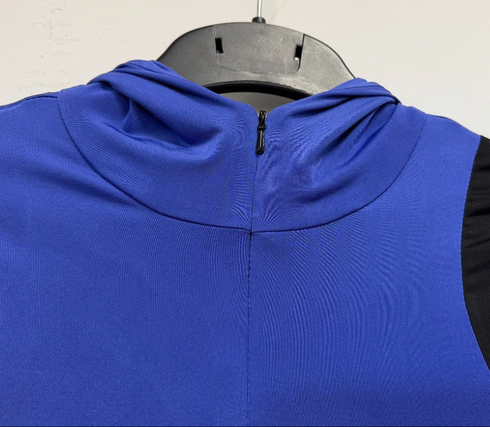TOPSHOP Limited Edition Hooded Midi Dress M Blue/Black