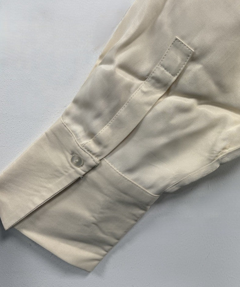 TOPSHOP Midi Wrap Satin Shirt Dress UK 12 Ivory