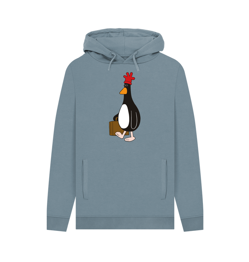 Stone Blue Printed Hoody Front