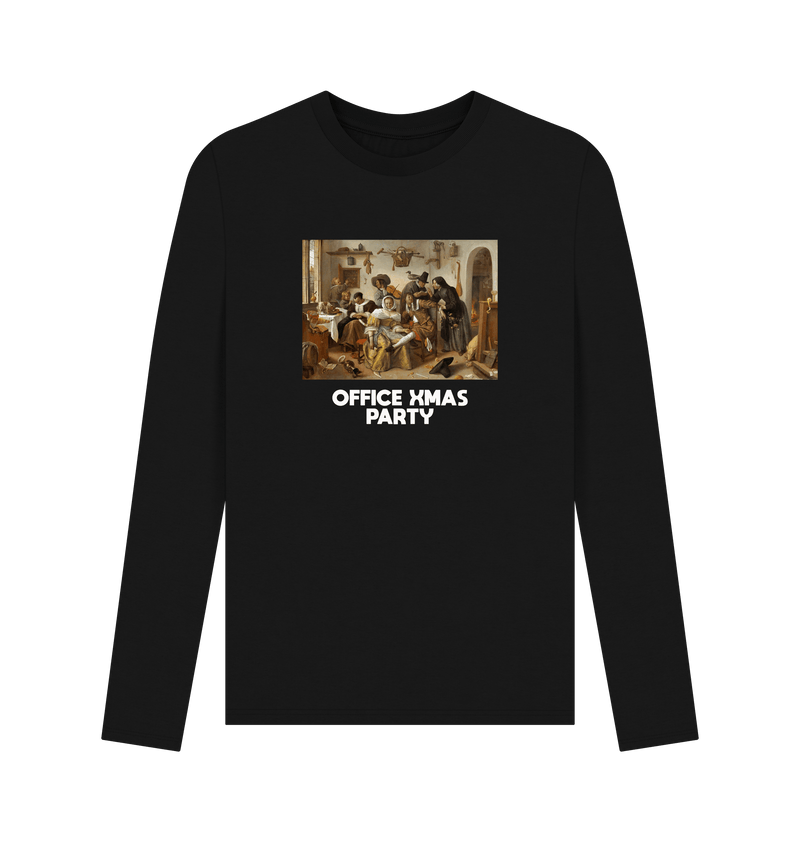 Black Printed Long Sleeve T Shirt Front
