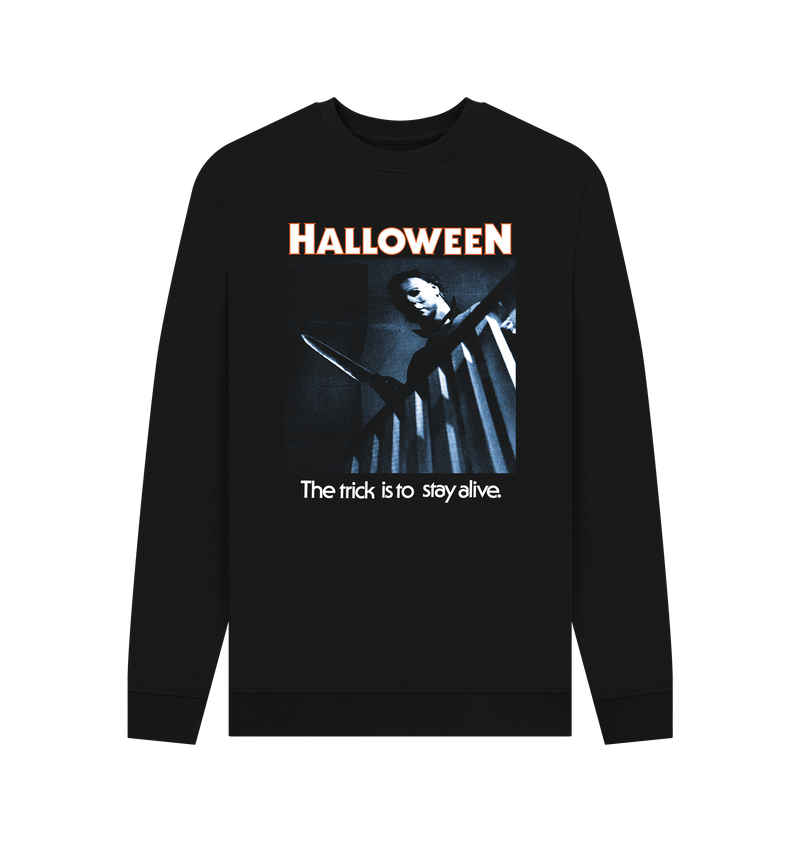 Black Printed Sweater Front