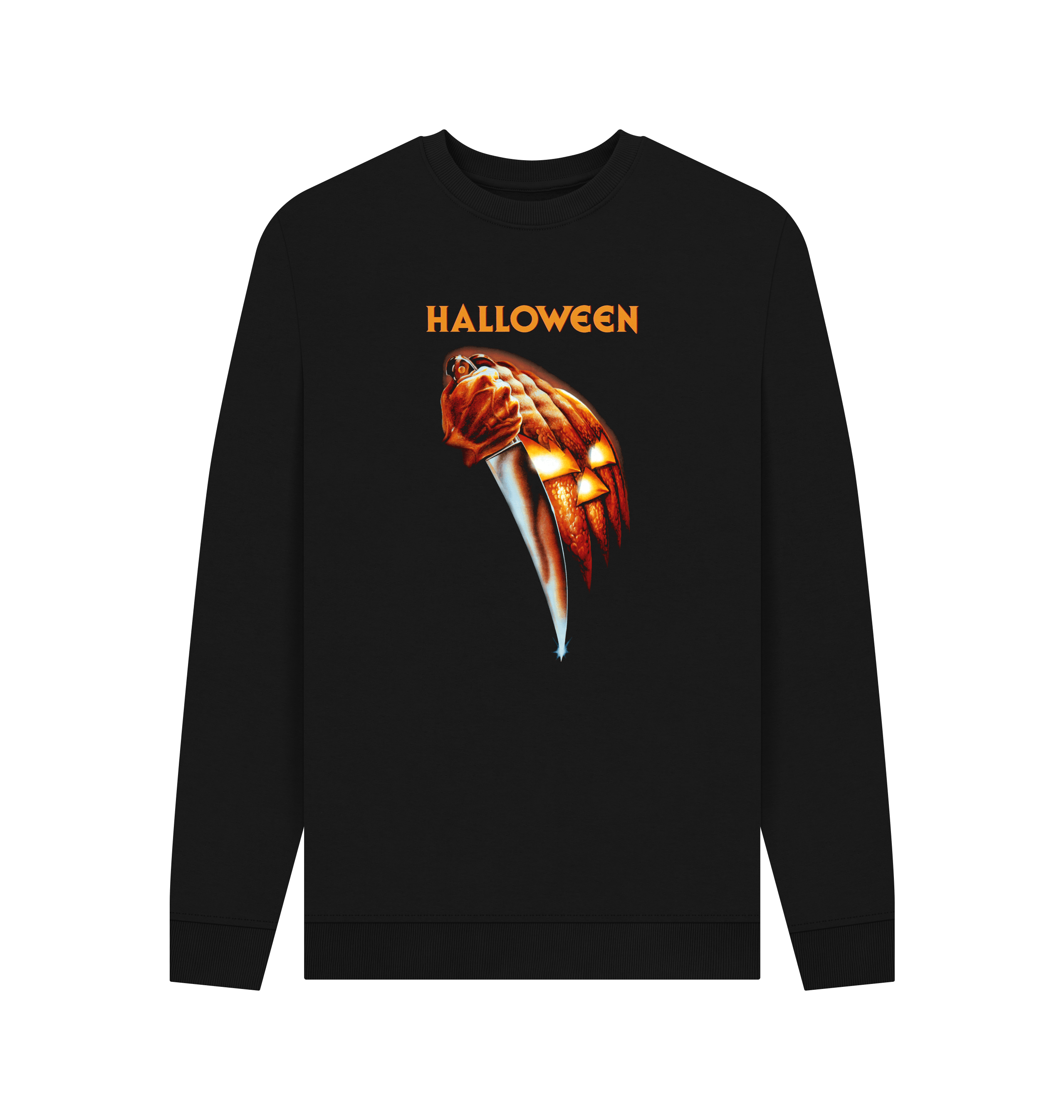 Black Printed Sweater Front