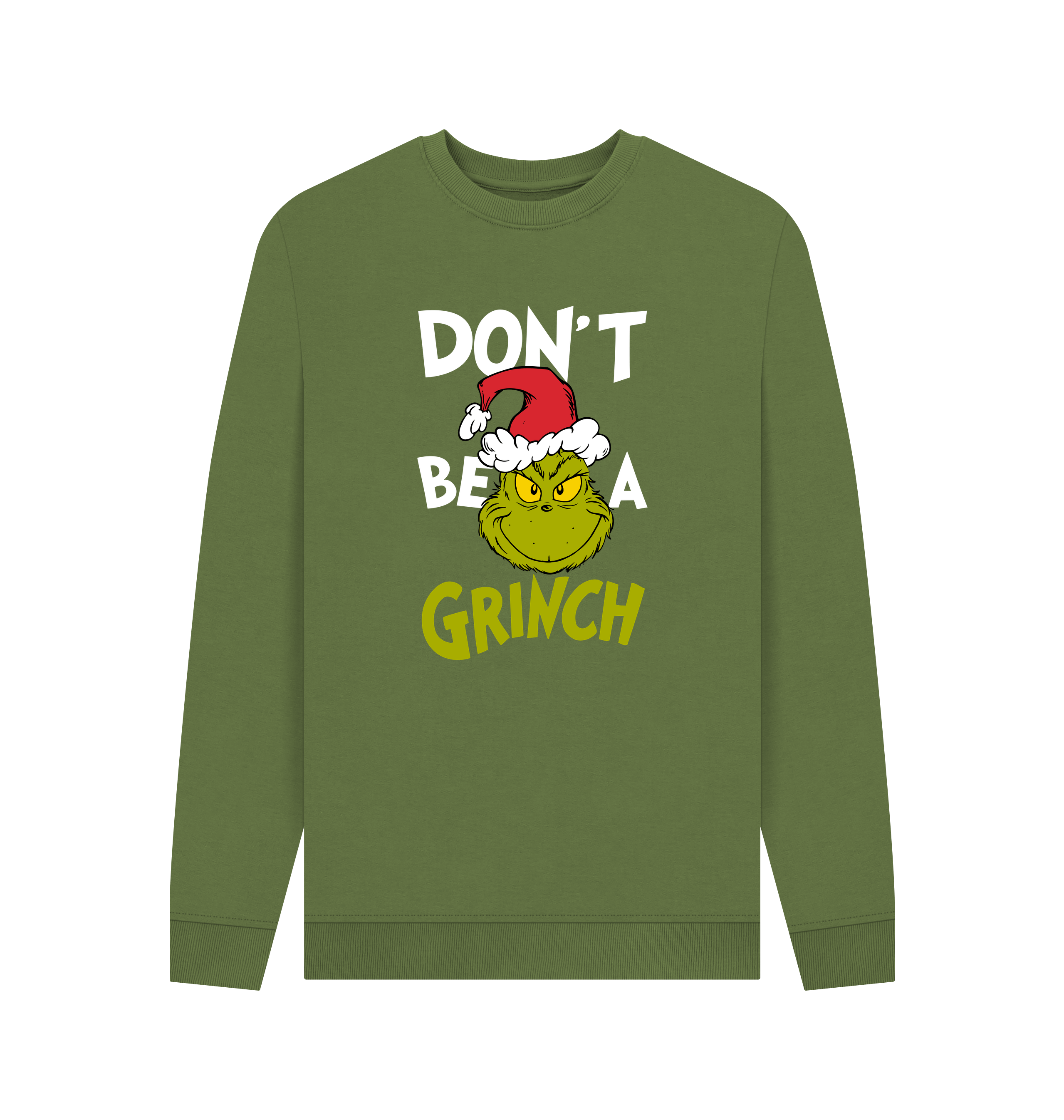 Khaki Printed Sweater Front